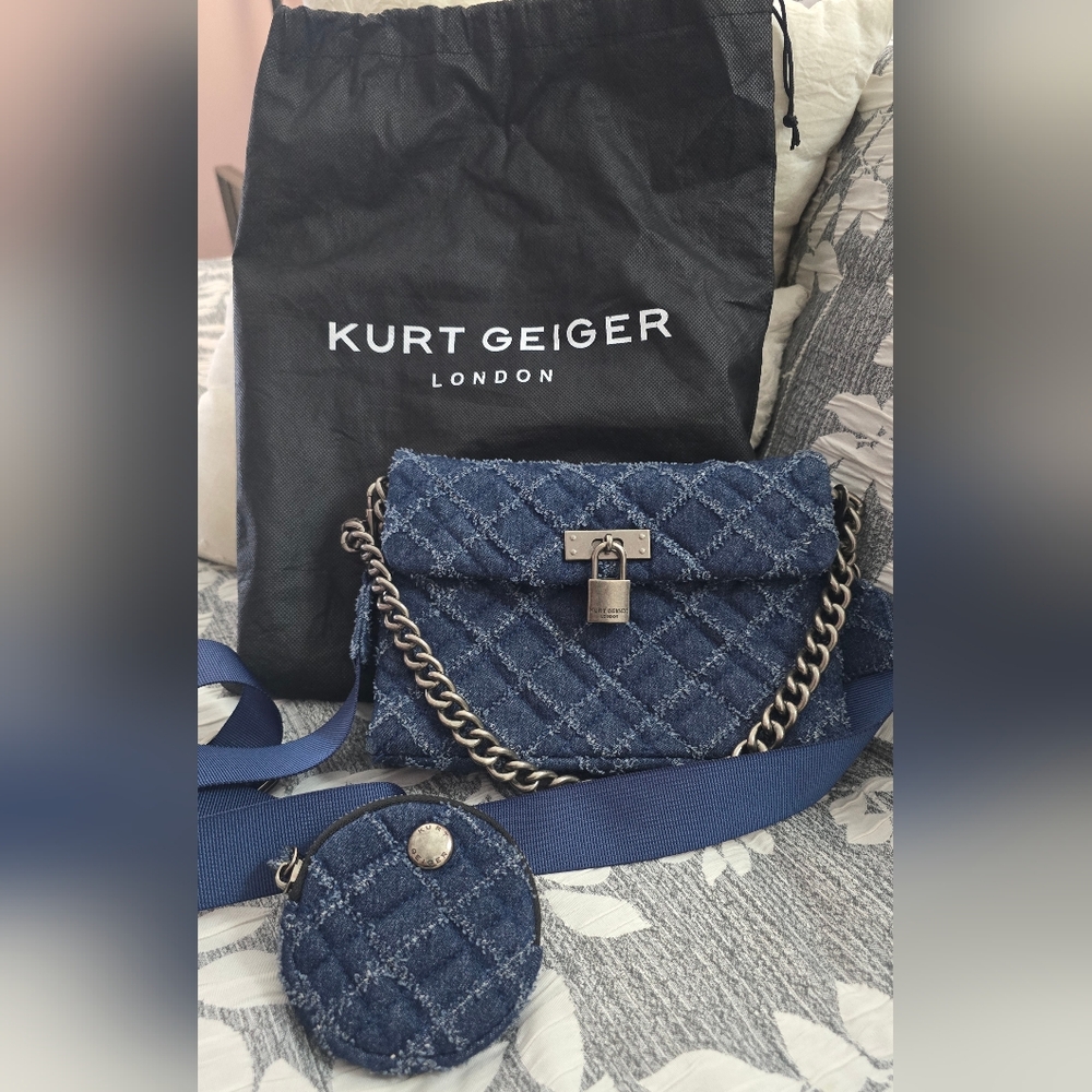 Kurt Geiger Navy Quilted Crossbody Bag